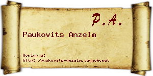 Paukovits Anzelm névjegykártya